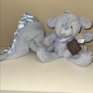 Demdaco Soft Gray Plush Bear with Blanket
